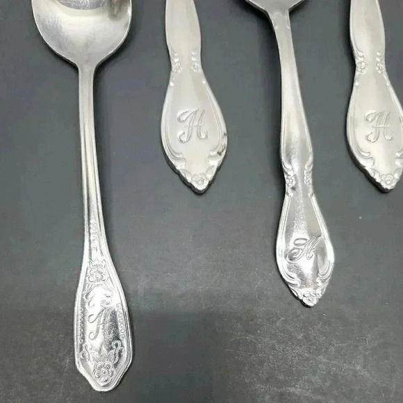 Flatware Stainless Steel Korea Letter "H" Engraved On Handle - Picture 3 of 13